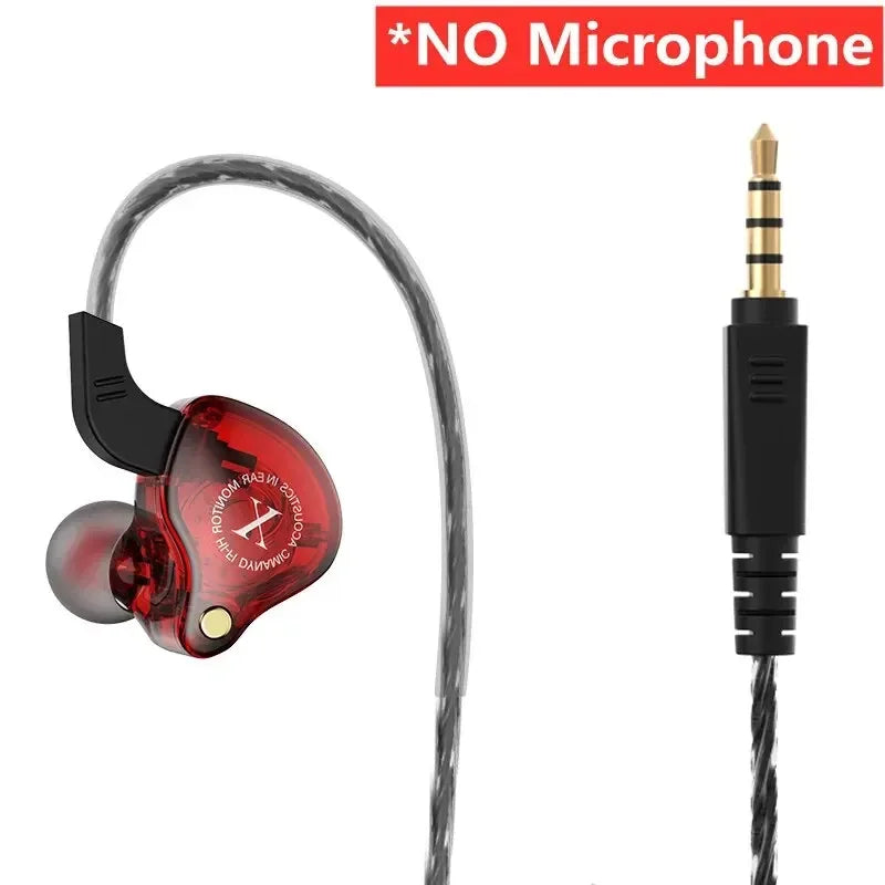 Original X2 Dynamic Wired Earphones HIFI Heavy Bass Earbuds in Ear Gaming Headphones Monitor Sport Noise Cancelling Headset Mic